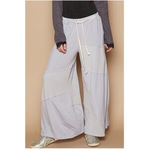 POL Two-Tone Wide Leg Pants in Beige and Taupe